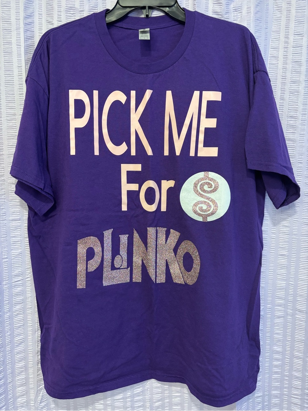 Gildan Purple Tee "Pick Me For Plinko" Graphic Tee
